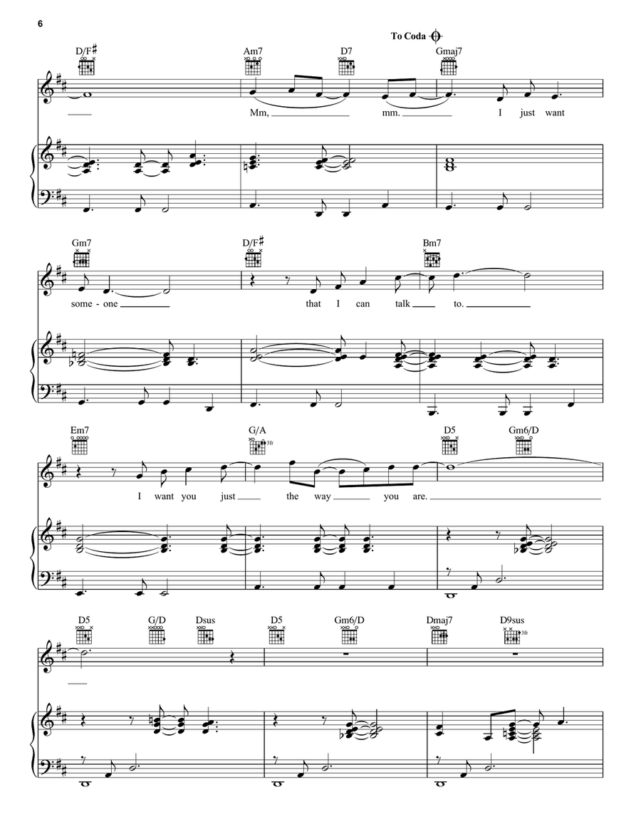 Just The Way You Are Just The Way You Are Piano, Vocal scores gallery preview page 6