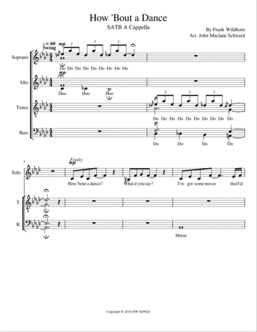 How Bout A Dance? 4-Part scores gallery preview page 1