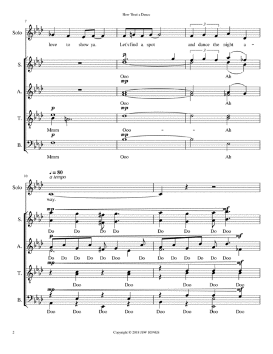 How Bout A Dance? 4-Part scores gallery preview page 2