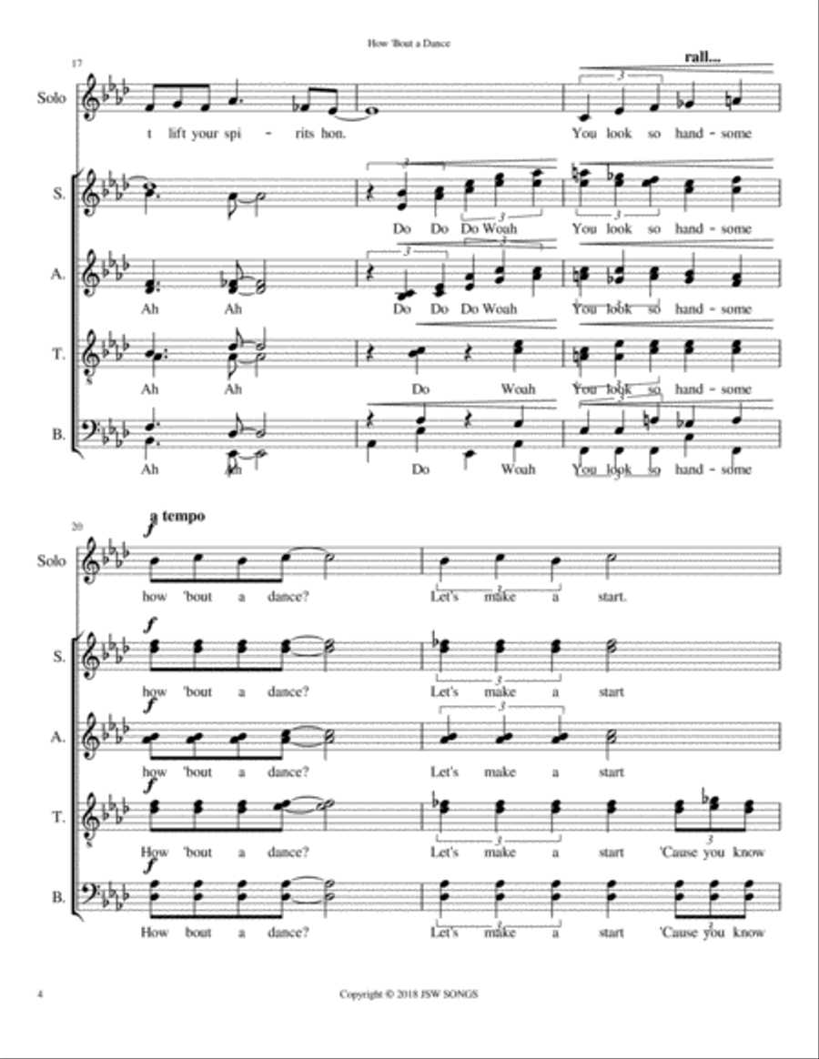 How Bout A Dance? 4-Part scores gallery preview page 4