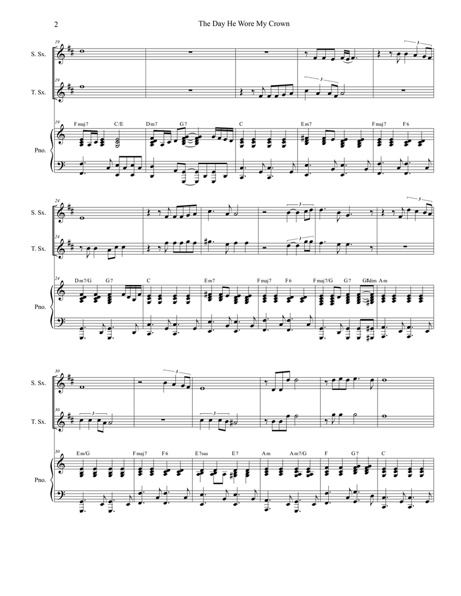 The Day He Wore My Crown The Day He Wore My Crown Tenor Saxophone scores gallery preview page 2