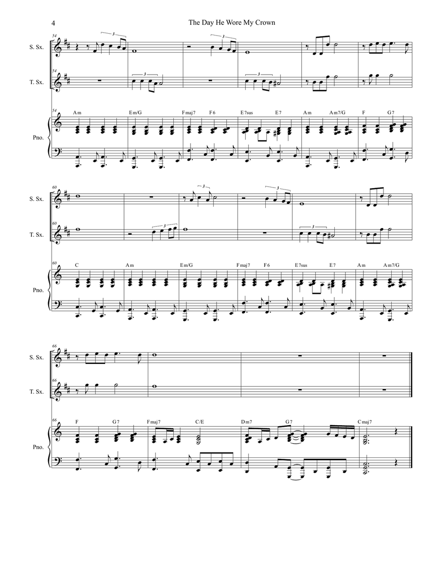 The Day He Wore My Crown The Day He Wore My Crown Tenor Saxophone scores gallery preview page 4