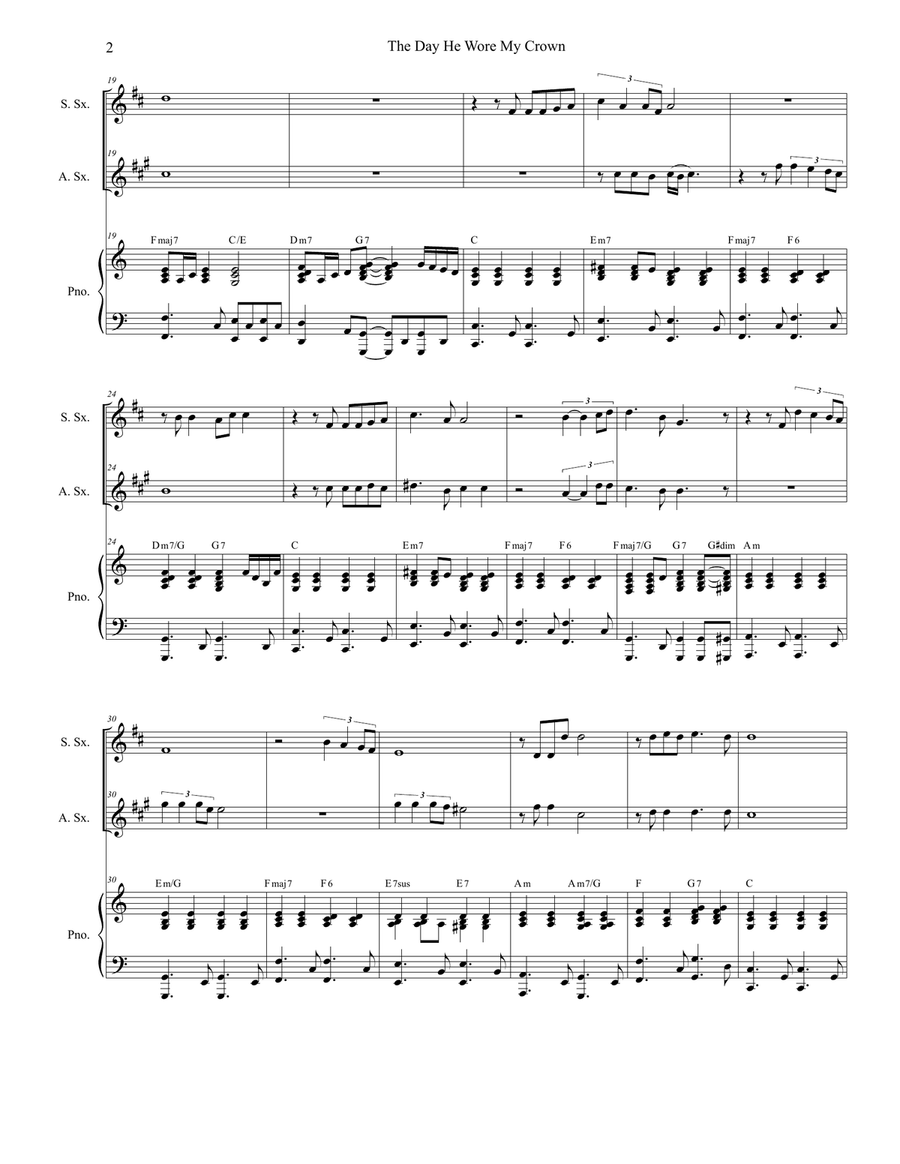 The Day He Wore My Crown The Day He Wore My Crown Soprano Saxophone scores gallery preview page 2