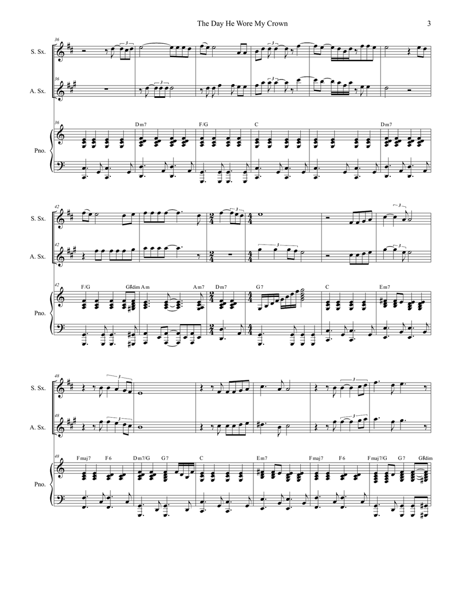The Day He Wore My Crown The Day He Wore My Crown Soprano Saxophone scores gallery preview page 3