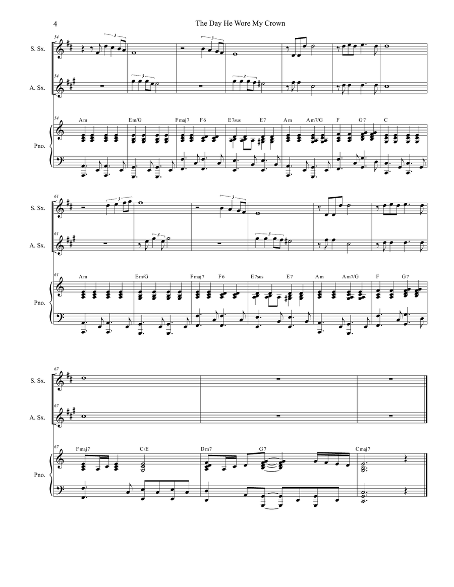 The Day He Wore My Crown The Day He Wore My Crown Soprano Saxophone scores gallery preview page 4