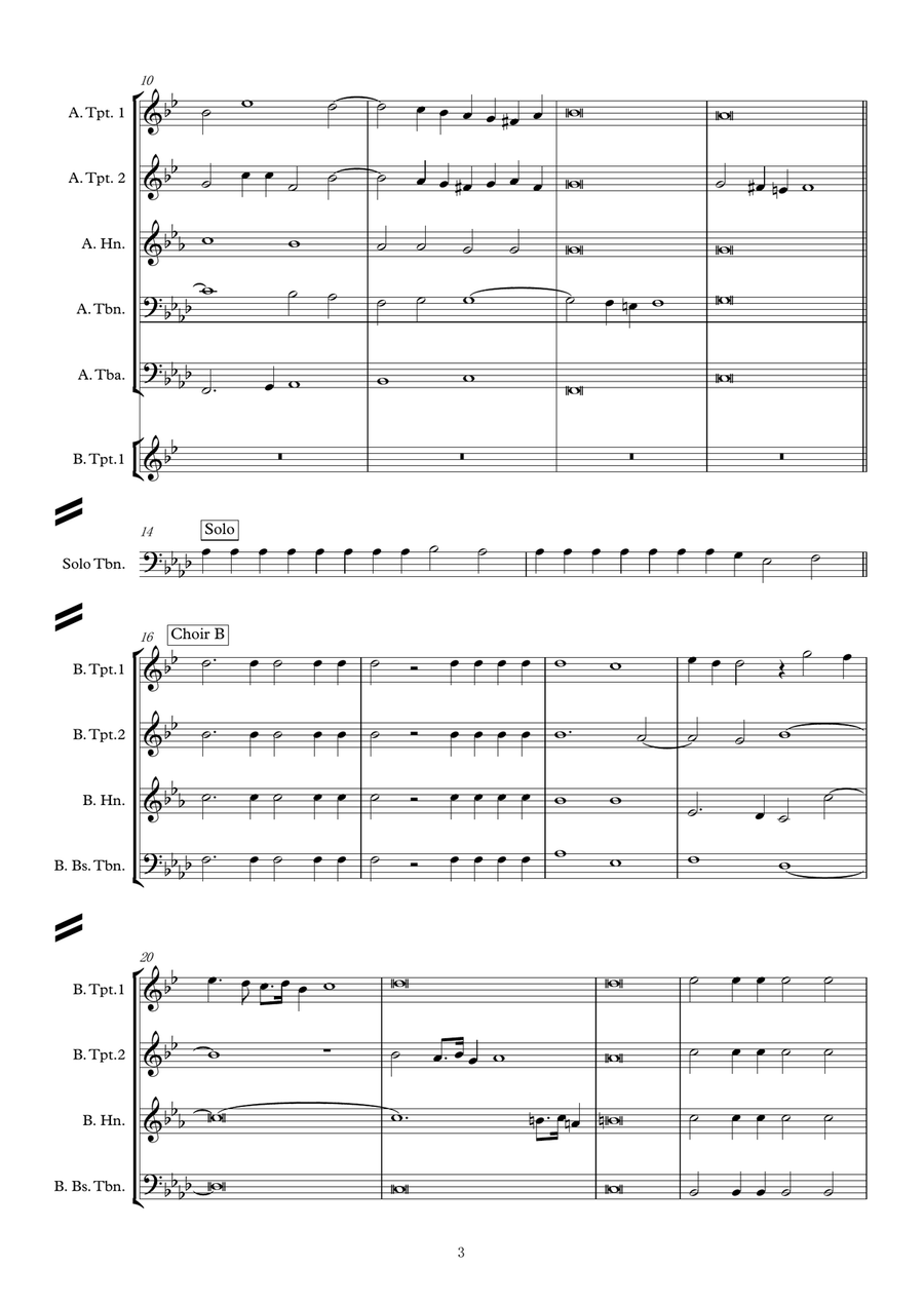 Gregorio Allegri: Miserere mei, Deus for Brass Dectet Choir scores gallery preview page 3