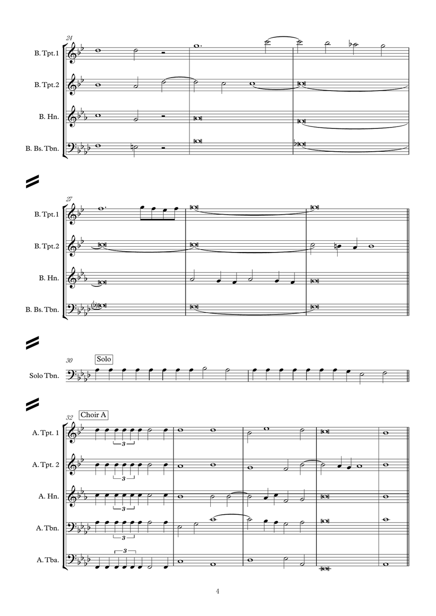 Gregorio Allegri: Miserere mei, Deus for Brass Dectet Choir scores gallery preview page 4