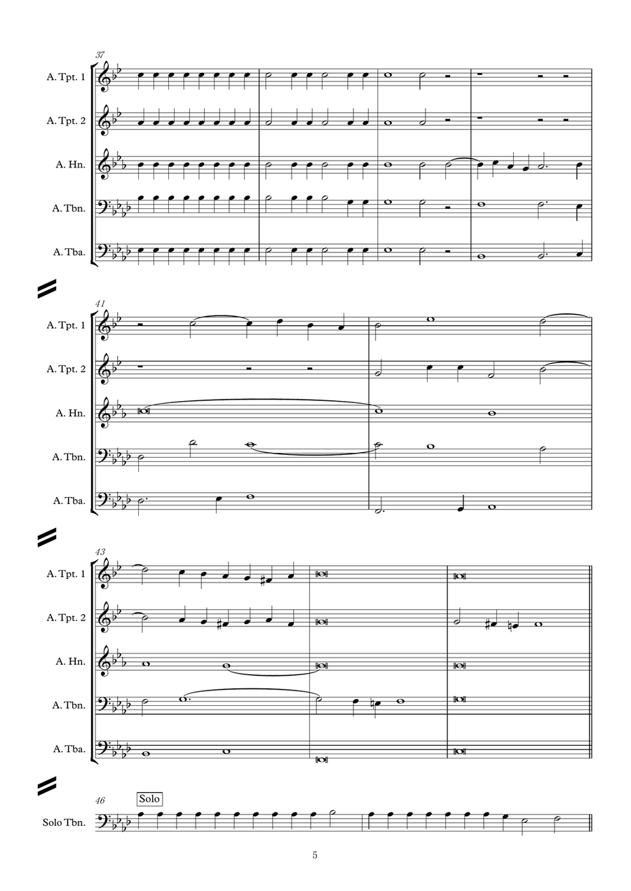 Gregorio Allegri: Miserere mei, Deus for Brass Dectet Choir scores gallery preview page 5