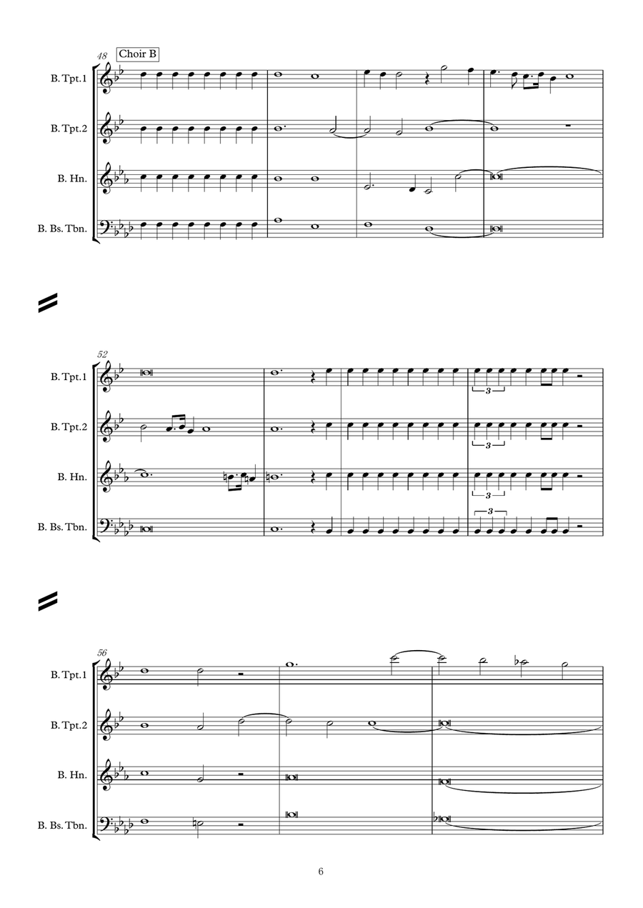 Gregorio Allegri: Miserere mei, Deus for Brass Dectet Choir scores gallery preview page 6