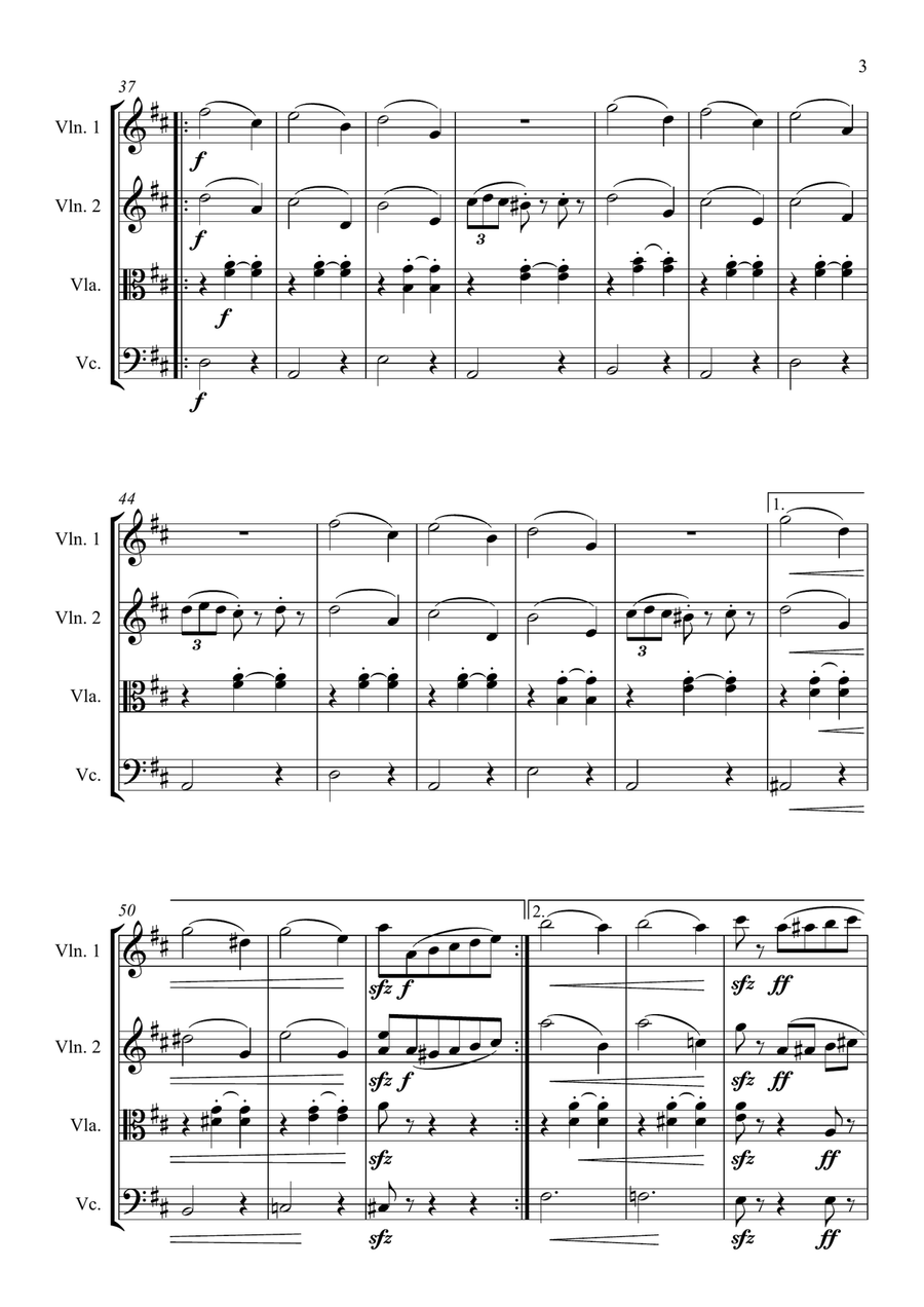 Tchaikovsky - Waltz of the Flowers (The Nutcracker) Tchaikovsky - Waltz of the Flowers (The Nutcracker) String Quartet scores gallery preview page 3