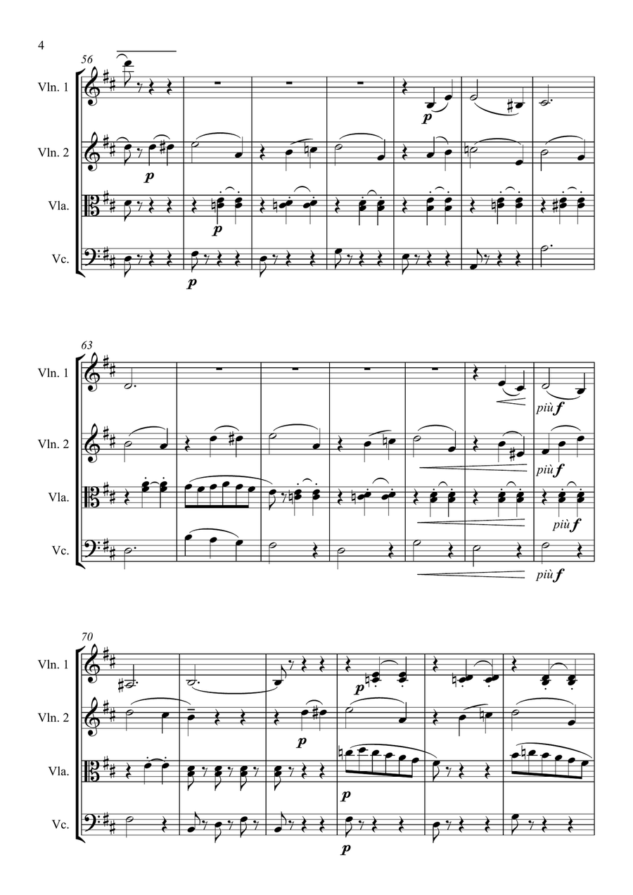 Tchaikovsky - Waltz of the Flowers (The Nutcracker) Tchaikovsky - Waltz of the Flowers (The Nutcracker) String Quartet scores gallery preview page 4