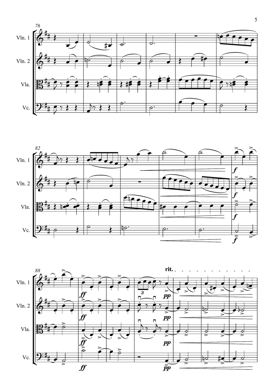 Tchaikovsky - Waltz of the Flowers (The Nutcracker) Tchaikovsky - Waltz of the Flowers (The Nutcracker) String Quartet scores gallery preview page 5