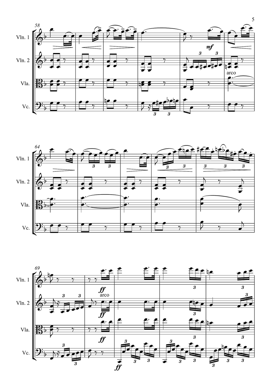 G. Verdi - Nabucco (Ouverture) String Quartet scores gallery preview page 5