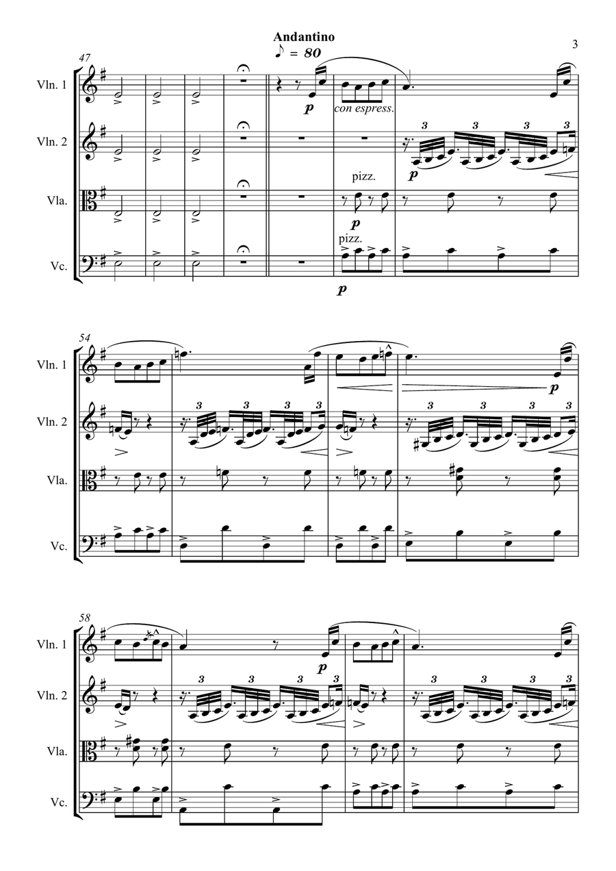 G. Verdi - La Forza del Destino (Ouverture) G. Verdi - La Forza del Destino (Ouverture) String Quartet scores gallery preview page 3
