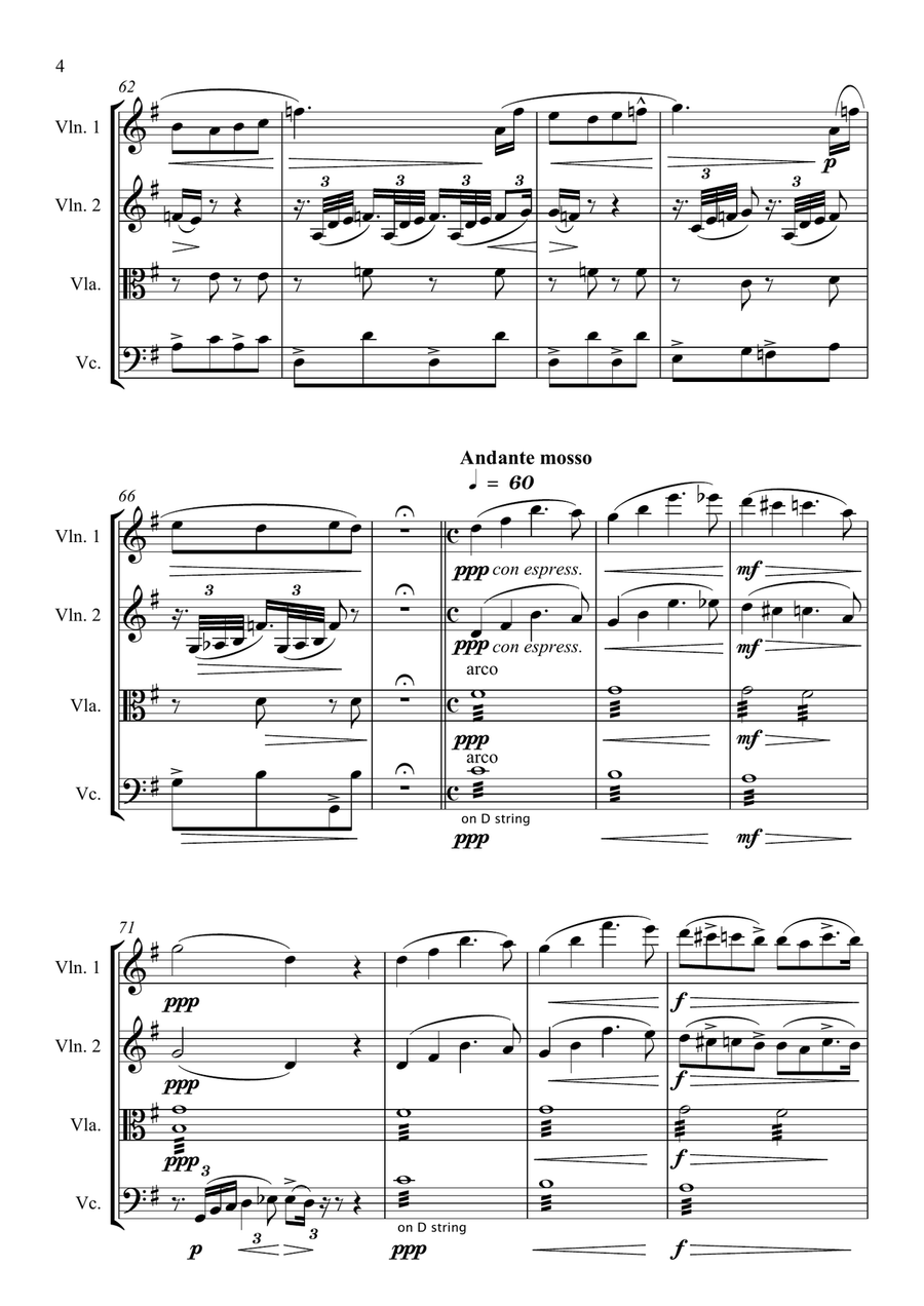 G. Verdi - La Forza del Destino (Ouverture) G. Verdi - La Forza del Destino (Ouverture) String Quartet scores gallery preview page 4