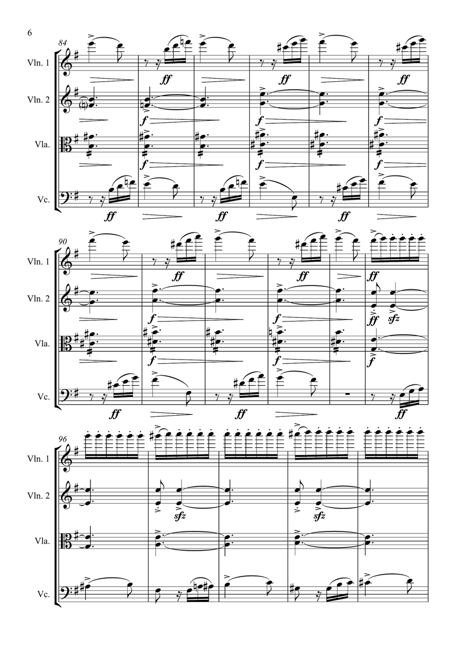 G. Verdi - La Forza del Destino (Ouverture) G. Verdi - La Forza del Destino (Ouverture) String Quartet scores gallery preview page 6