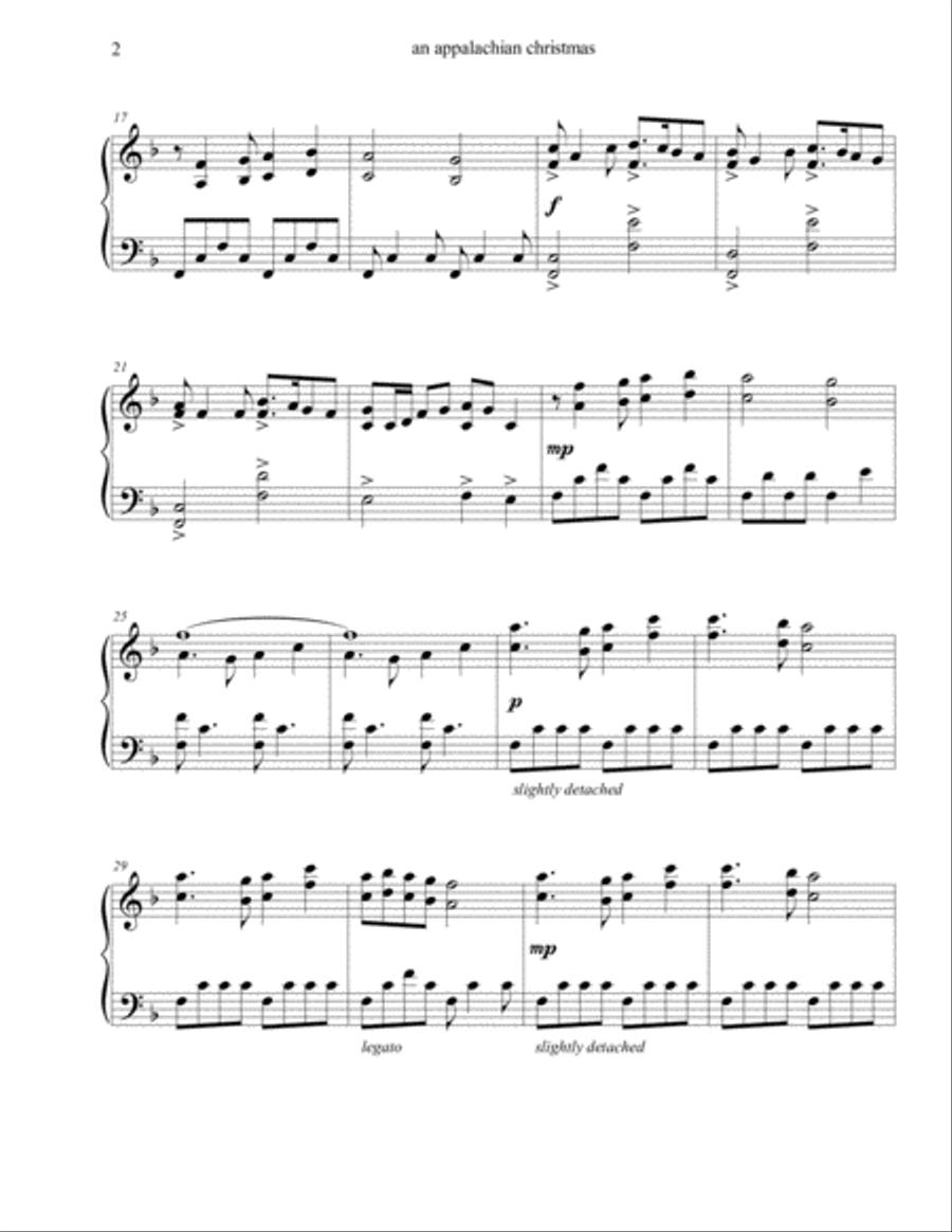 An Appalachian Christmas (Angels We Have Heard on High) Piano Solo scores gallery preview page 2