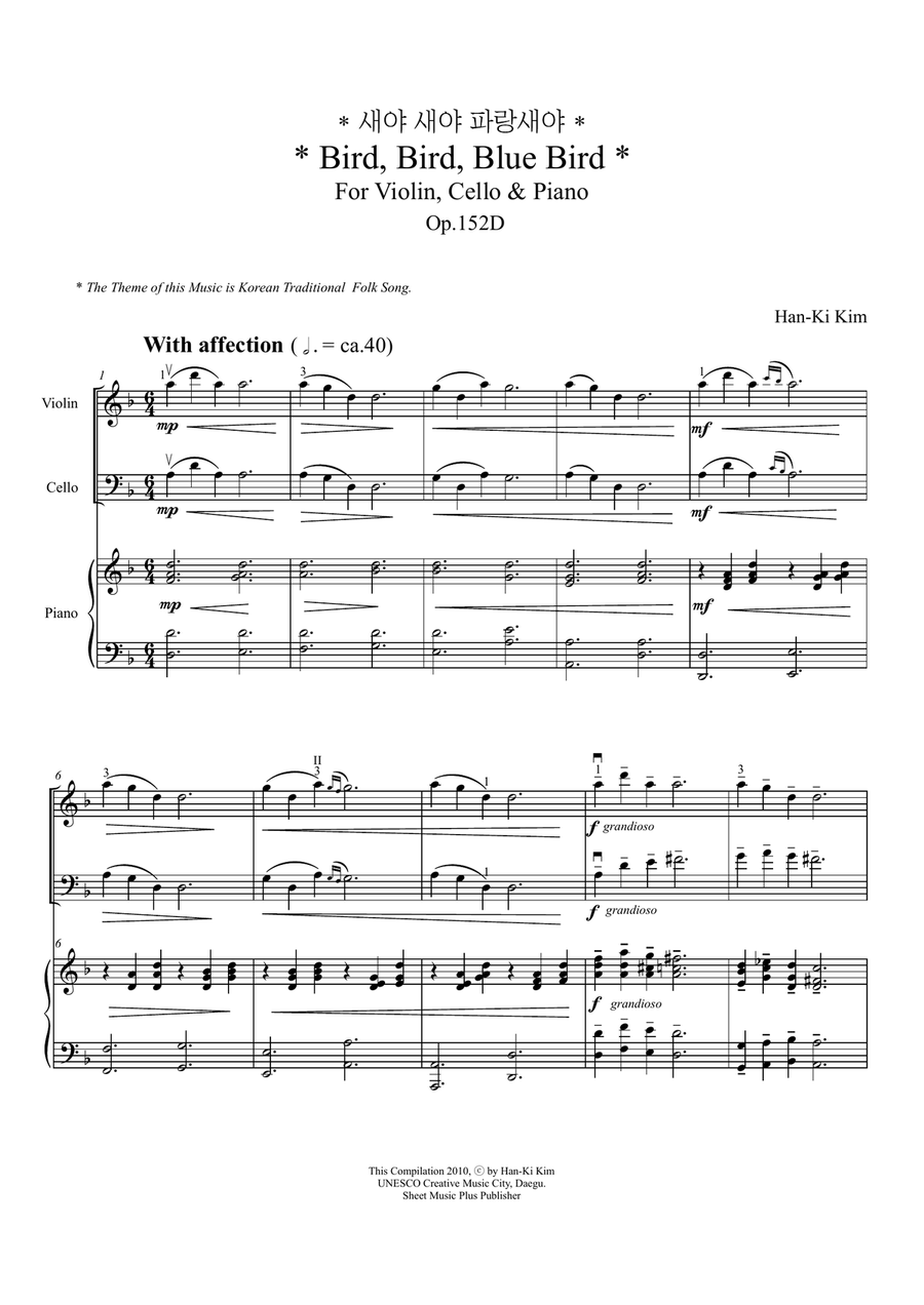Bird, Bird, Blue Bird (For Piano Trio) Piano Trio scores gallery preview page 3