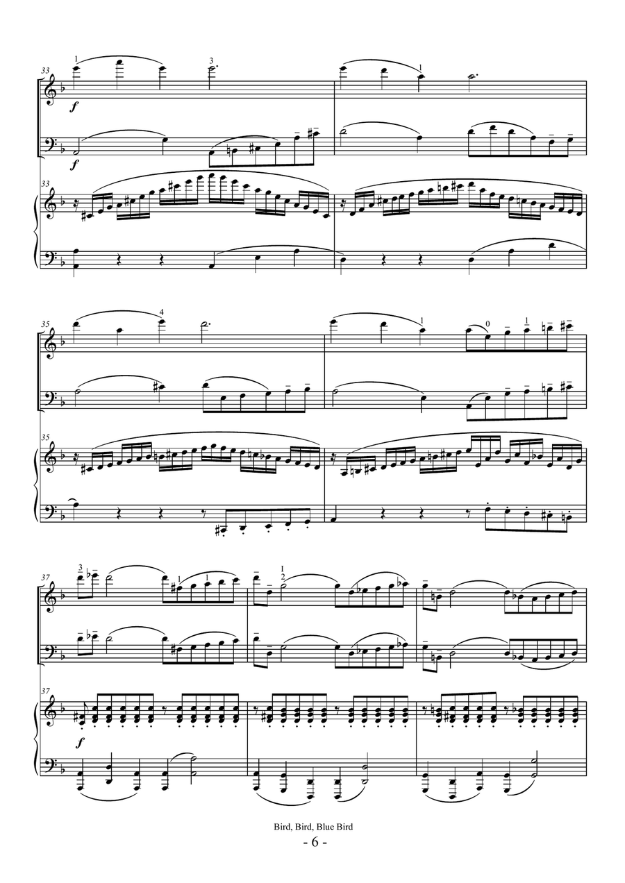 Bird, Bird, Blue Bird (For Piano Trio) Piano Trio scores gallery preview page 6
