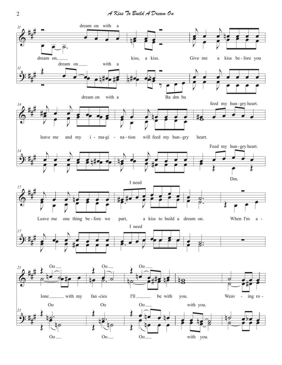 A Kiss To Build A Dream On SSAA scores gallery preview page 2