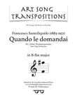 SANTOLIQUIDO: Quando le domandai (transposed to B-flat major)