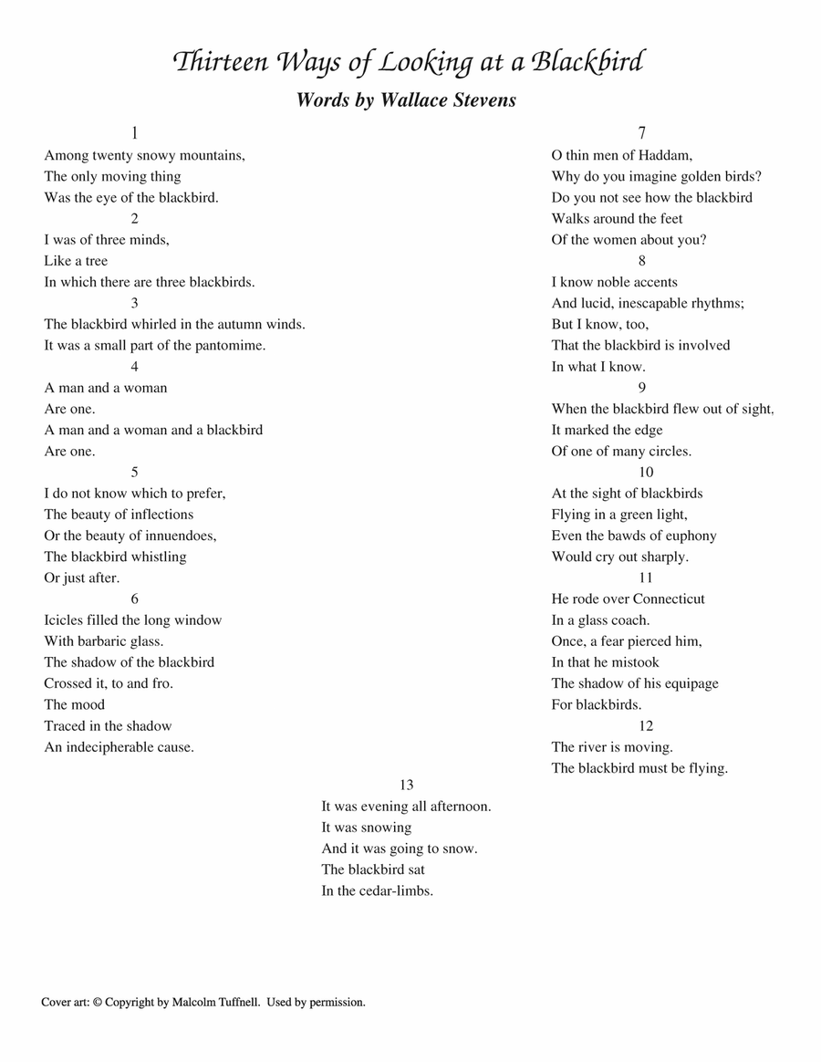 Thirteen Ways of Looking at a Blackbird