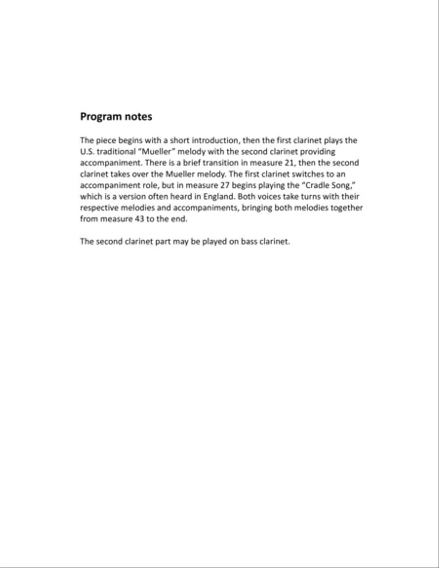 Away in a Manger Bass Clarinet scores gallery preview page 2