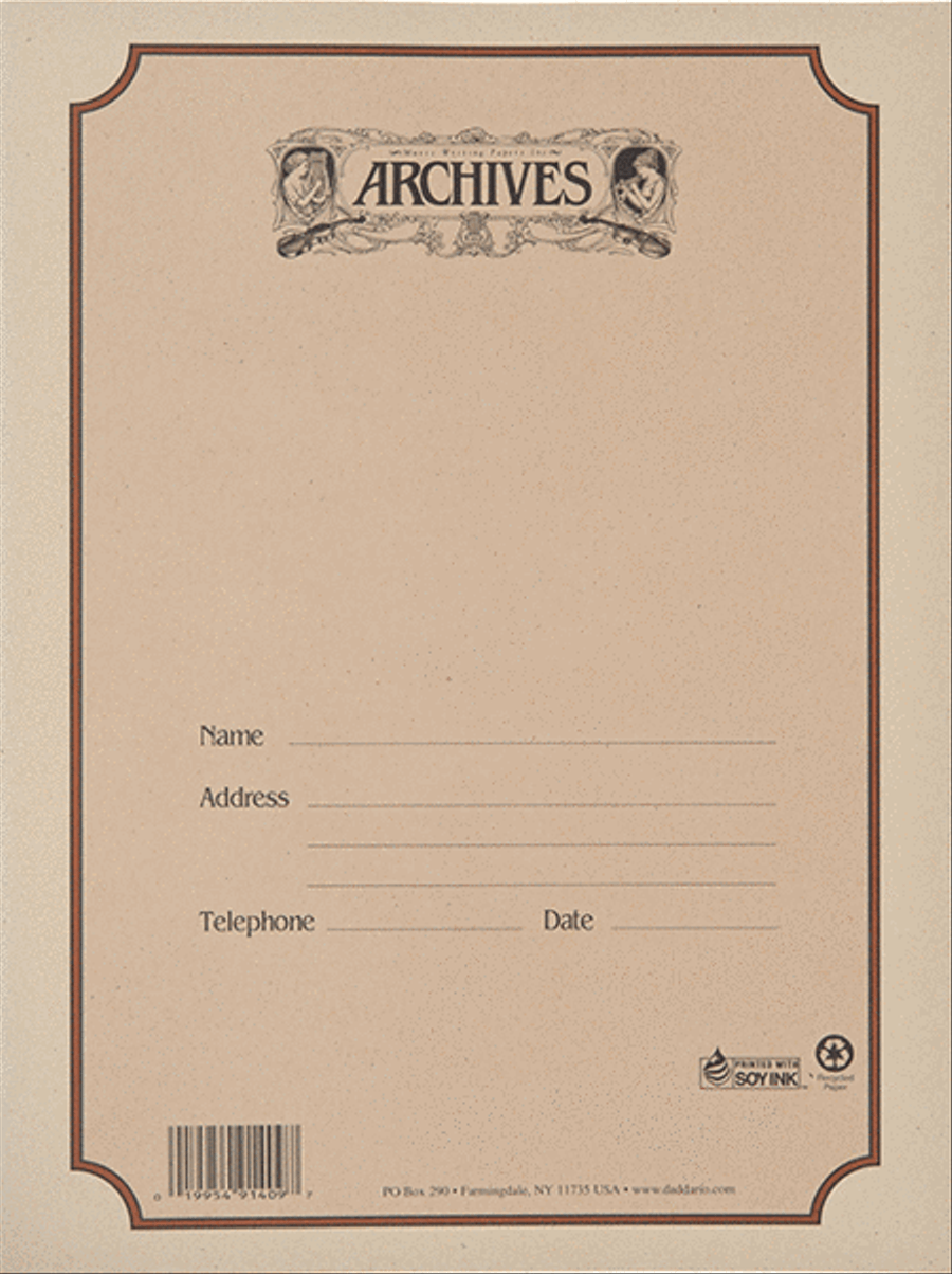 Archives Spiral Bound Manuscript Paper Book, 6 Stave, 64 Pages Staff Paper scores gallery preview page 1