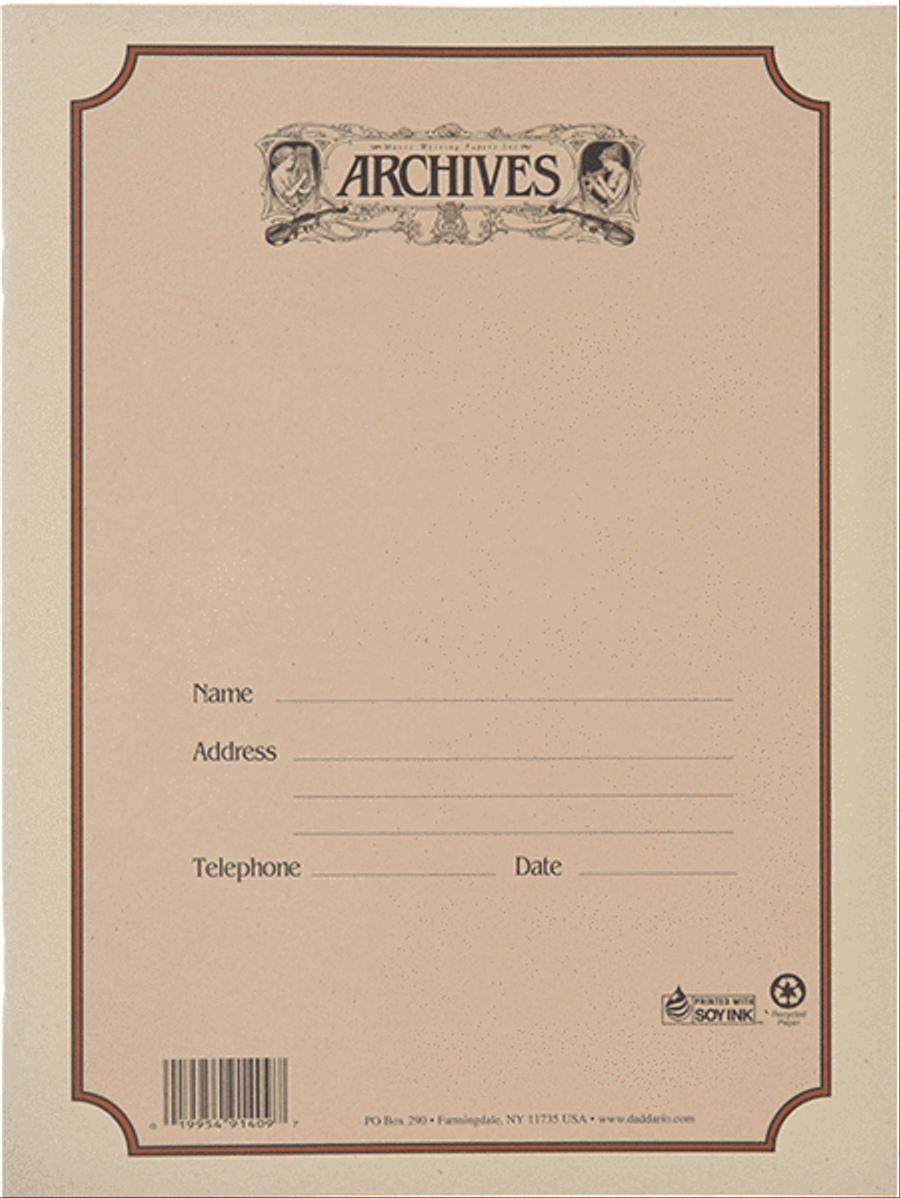 Archives Spiral Bound Manuscript Paper Book, 12 Stave, 96 Pages Staff Paper scores gallery preview page 1