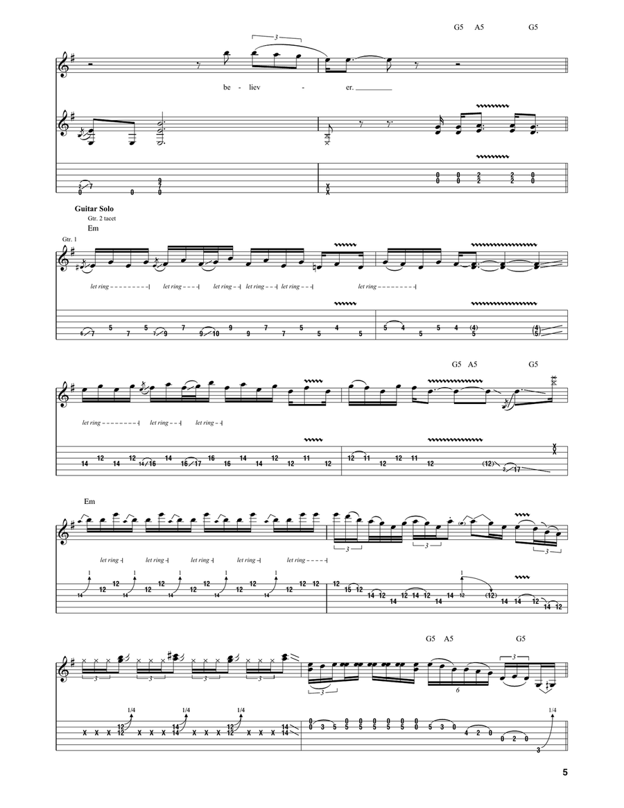 Lover, Leaver (Taker, Believer) Acoustic Guitar scores gallery preview page 5