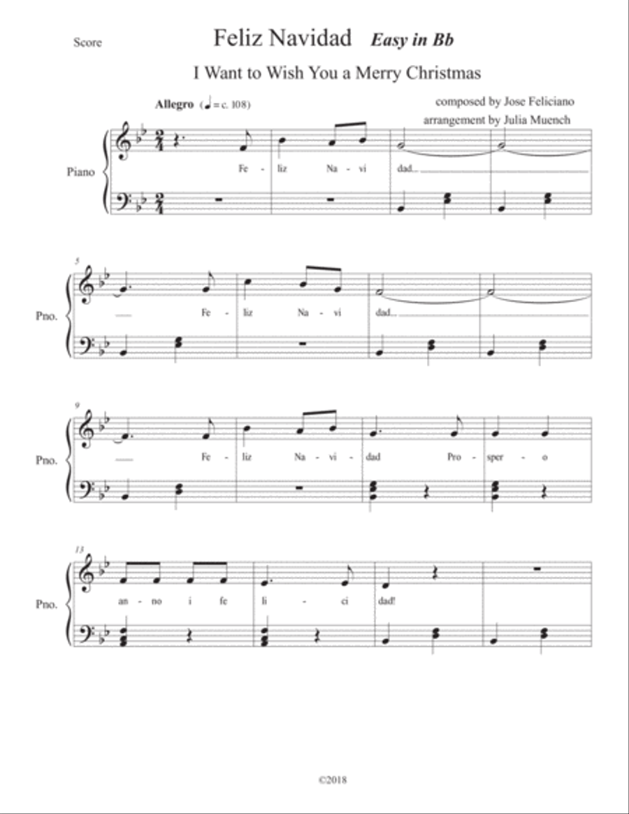 Feliz Navidad Voice scores gallery preview page 1
