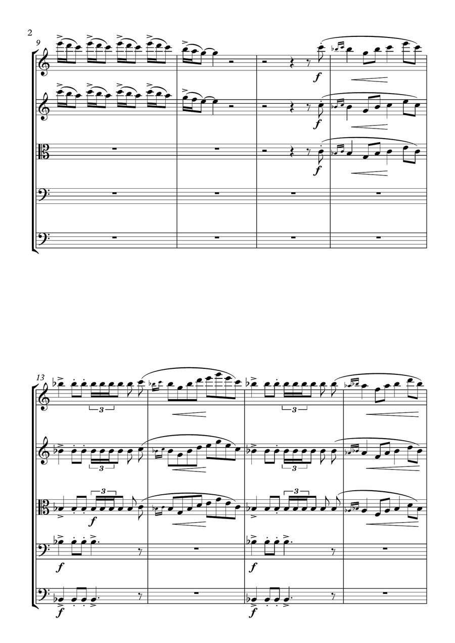 Peer Gynt - Suite No. 2, Op. 55 - II. Arabian Dance - Score Only String Quartet scores gallery preview page 2