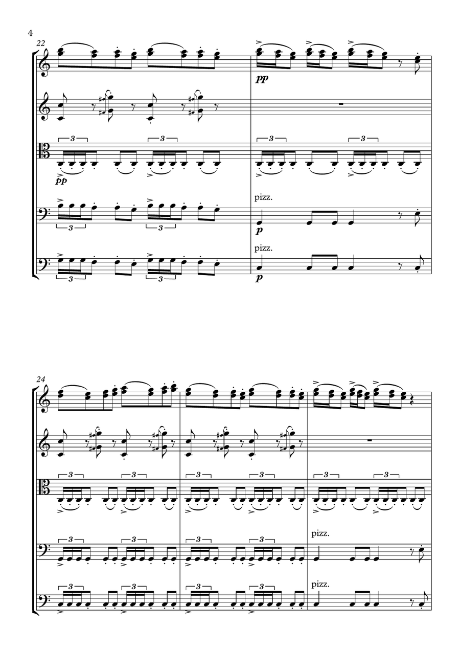 Peer Gynt - Suite No. 2, Op. 55 - II. Arabian Dance - Score Only String Quartet scores gallery preview page 4