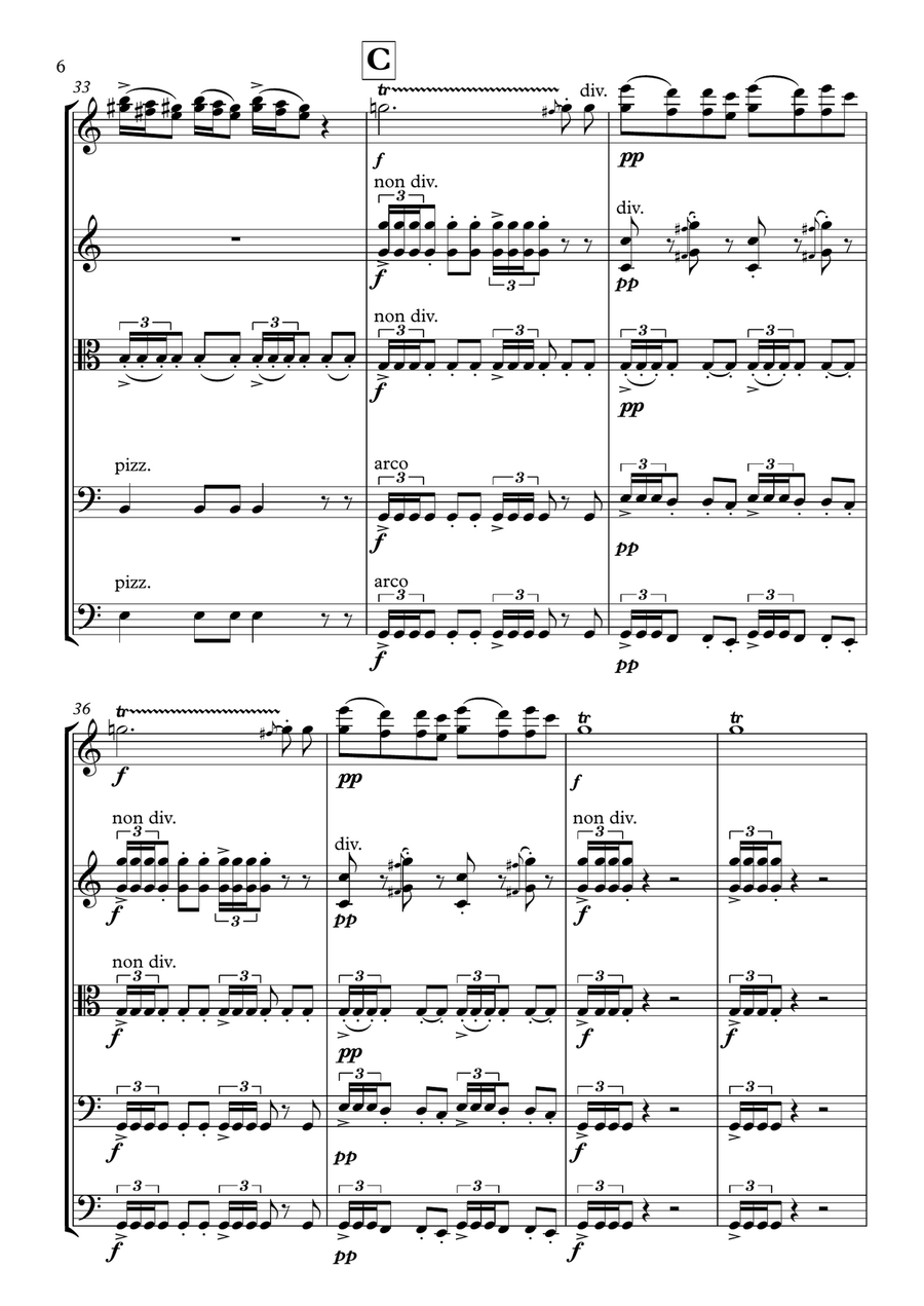 Peer Gynt - Suite No. 2, Op. 55 - II. Arabian Dance - Score Only String Quartet scores gallery preview page 6