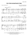You Took Advantage of Me (arr. Aaron Dale)