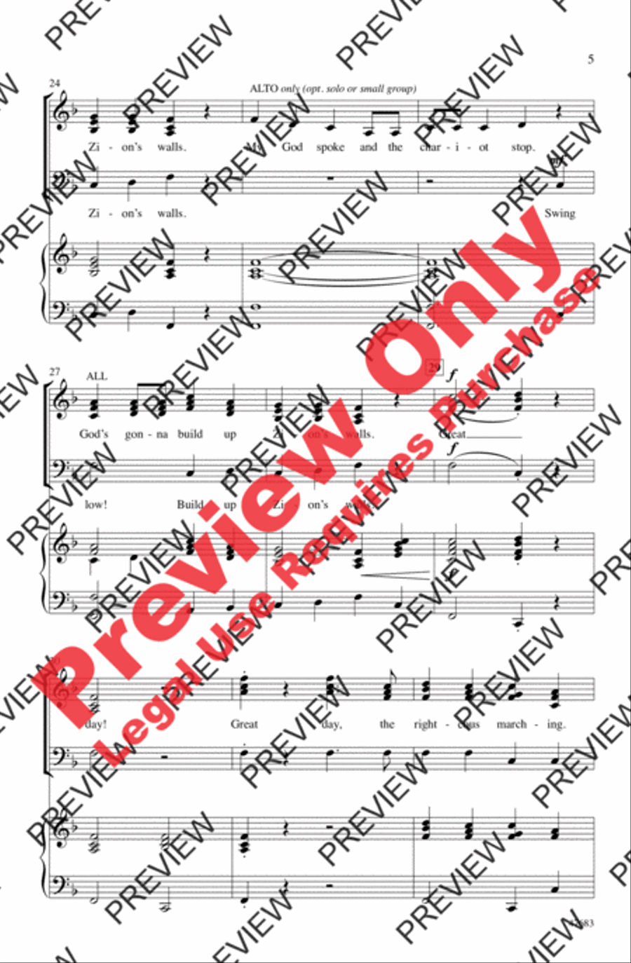 Great, Gettin' Up Day! Great, Gettin' Up Day! 3-Part scores gallery preview page 5