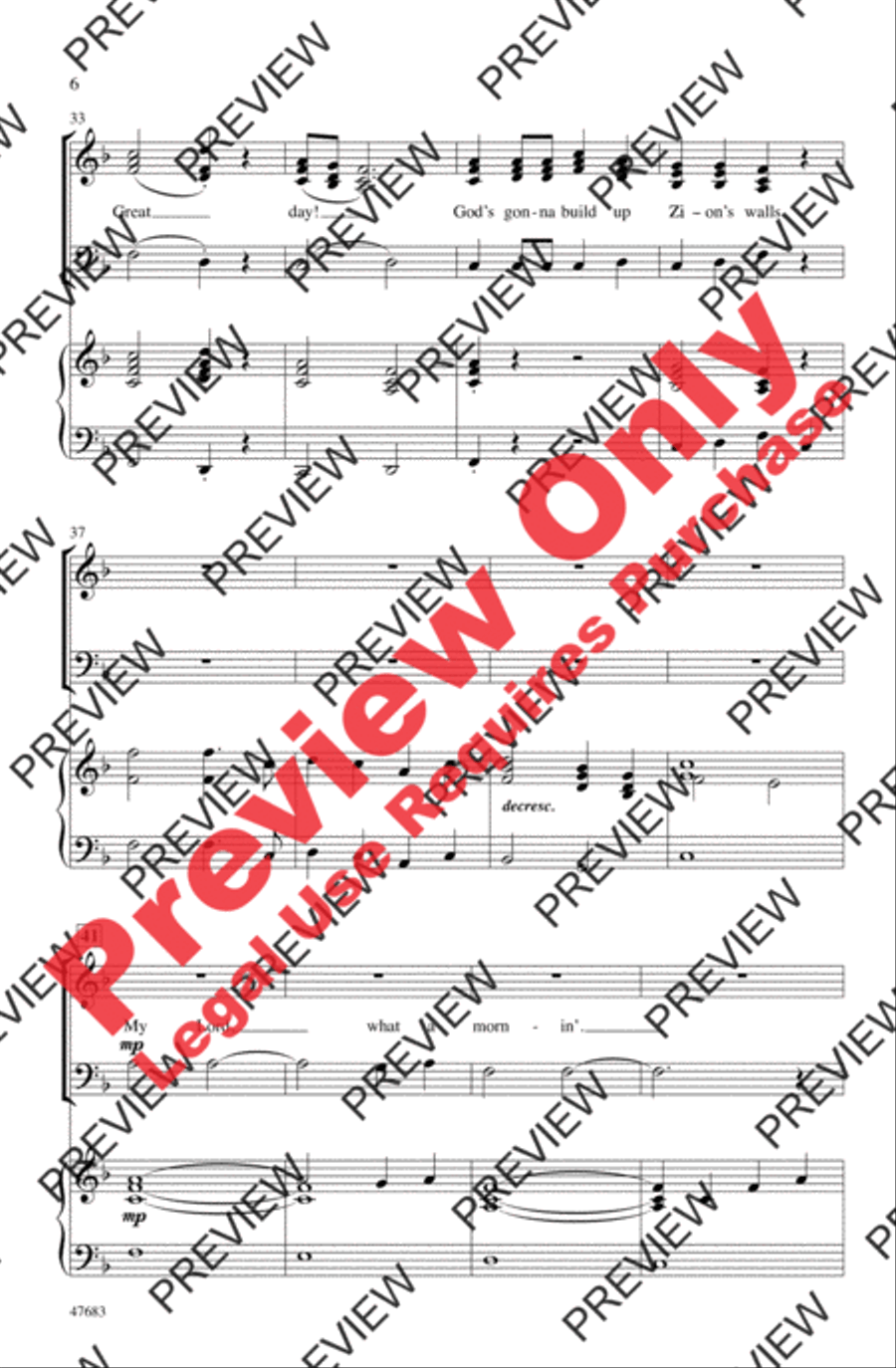 Great, Gettin' Up Day! Great, Gettin' Up Day! 3-Part scores gallery preview page 6
