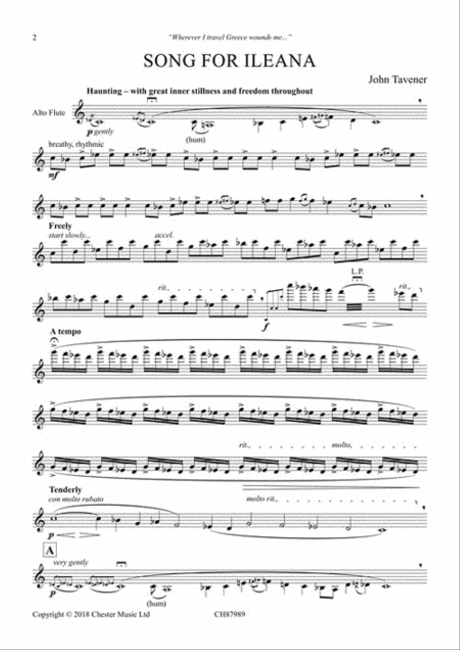 Song for Ileana Flute scores gallery preview page 3