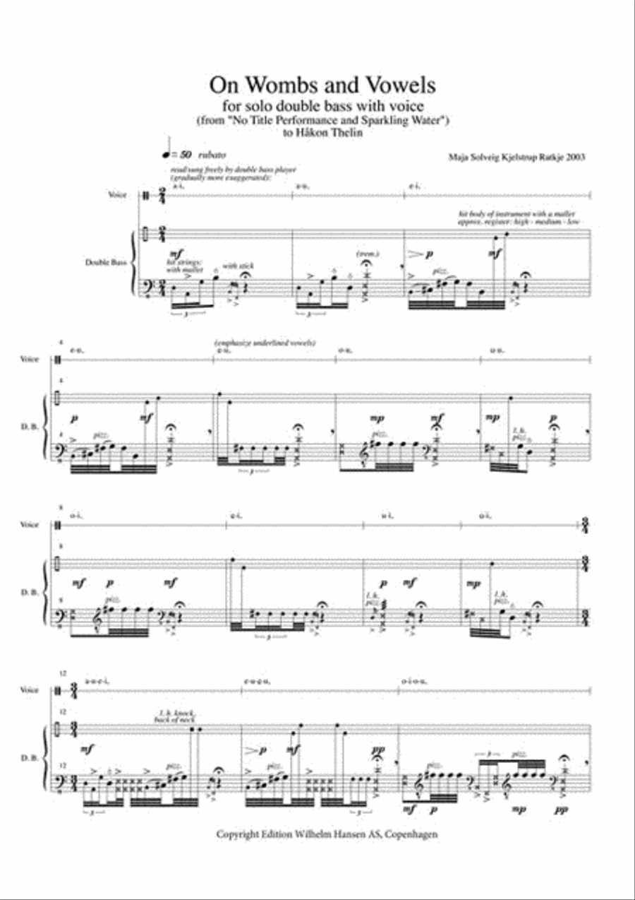 On Wombs and Vowels On Wombs and Vowels Double Bass scores gallery preview page 2