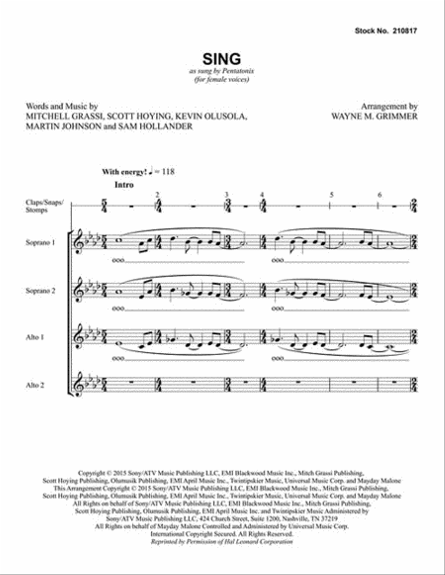 Sing Sing SSAA scores gallery preview page 2