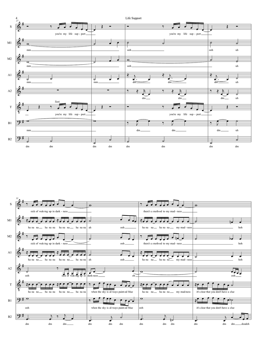 Life Support Life Support 4-Part scores gallery preview page 4