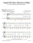 Ten Christmas Carols for 8-note Bells and Boomwhackers (with Color Coded Notes) Handbell Choir scores gallery preview page 6