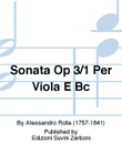 Sonata Op 3/1 Per Viola E Bc