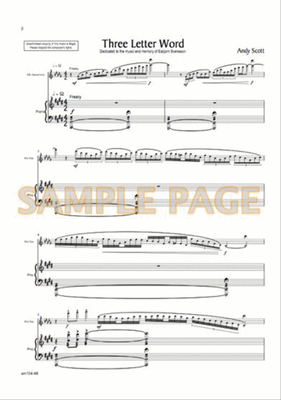 Three Letter Word Piano Accompaniment scores gallery preview page 2