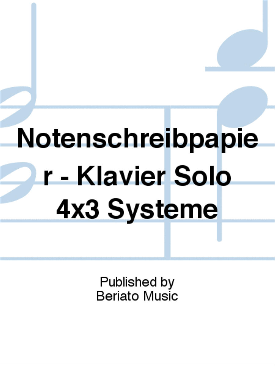 Notenschreibpapier - Klavier Solo 4x3 Systeme Piano scores gallery preview page 1