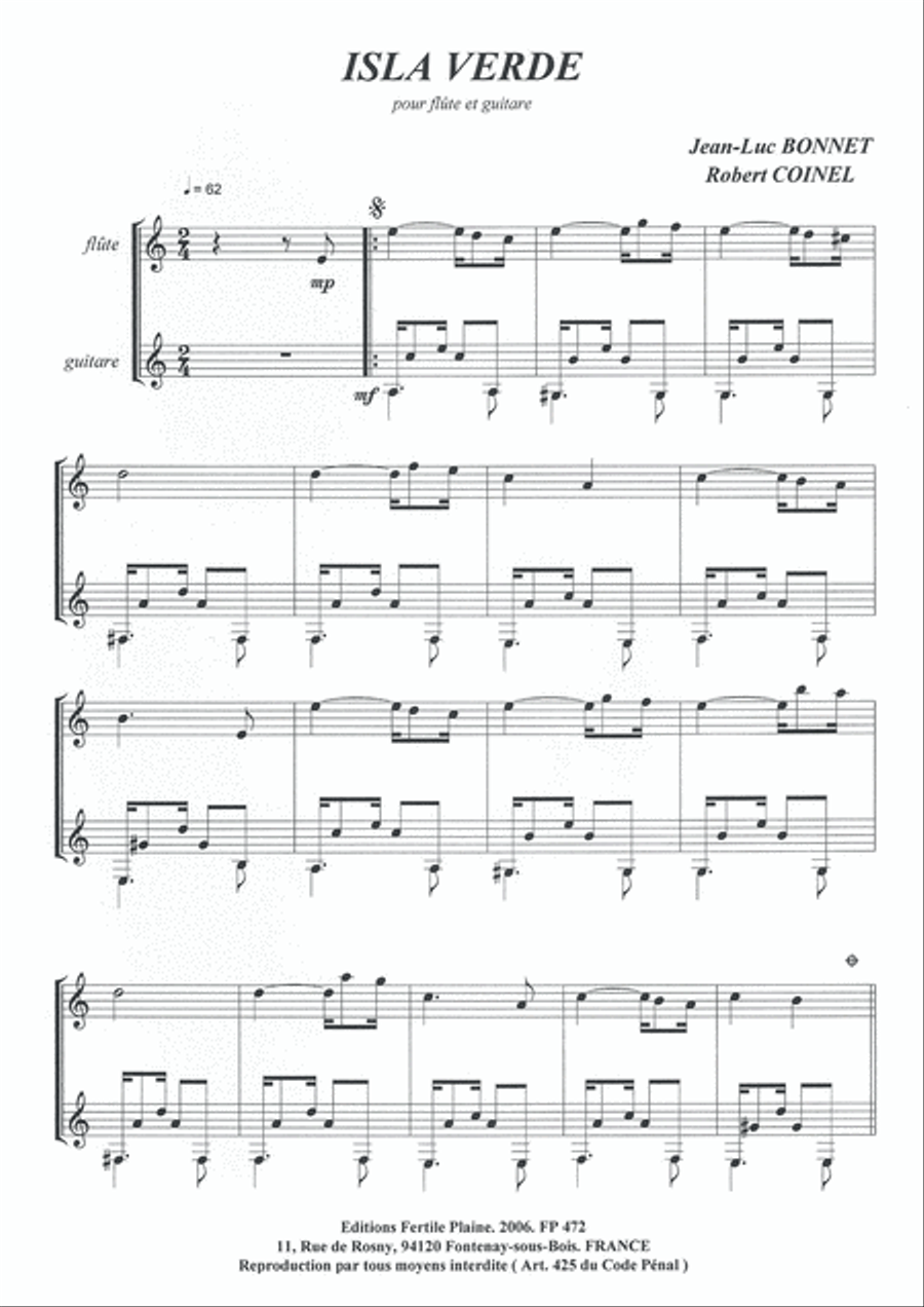 Isla Verde Flute scores gallery preview page 1