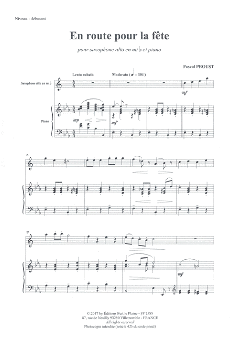 En Route Pour La Fête Alto Saxophone scores gallery preview page 1