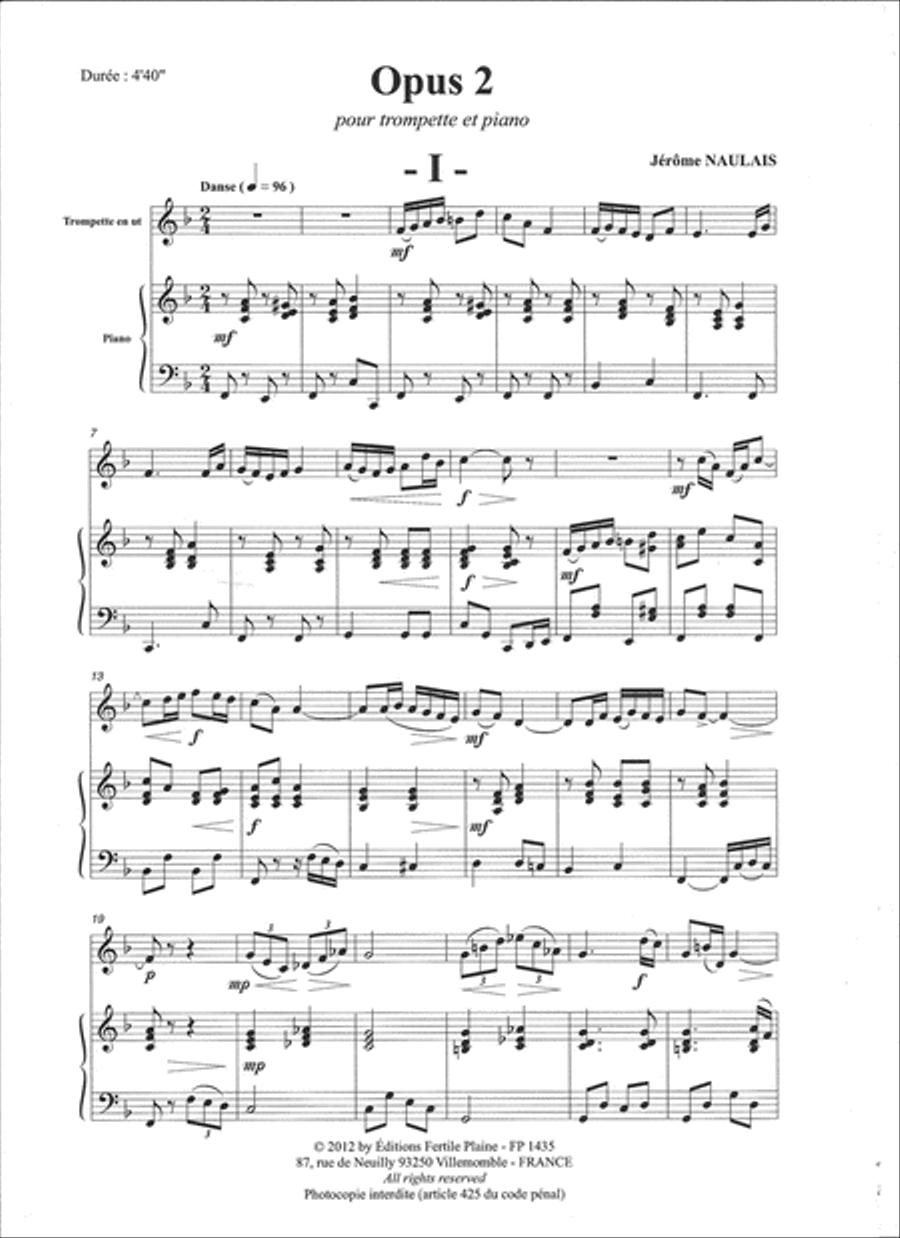 Opus 2 Trumpet Solo scores gallery preview page 1