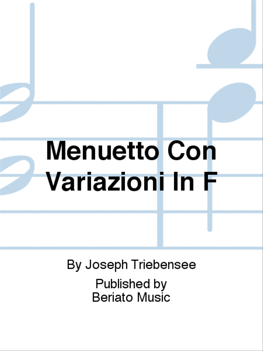 Menuetto Con Variazioni In F Chamber Music scores gallery preview page 1