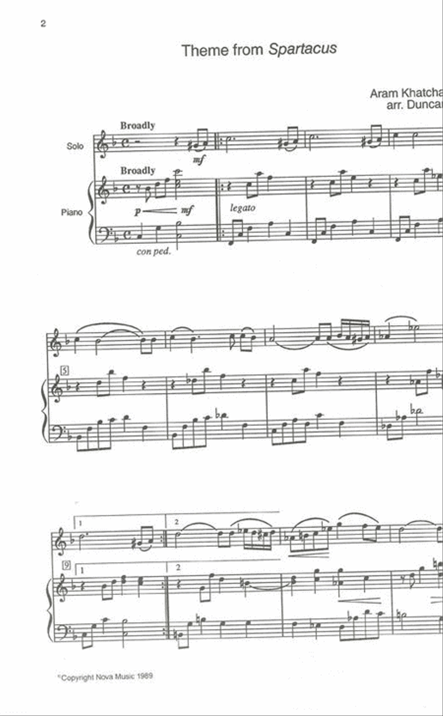 Theme From Spartacus Soprano Recorder scores gallery preview page 2